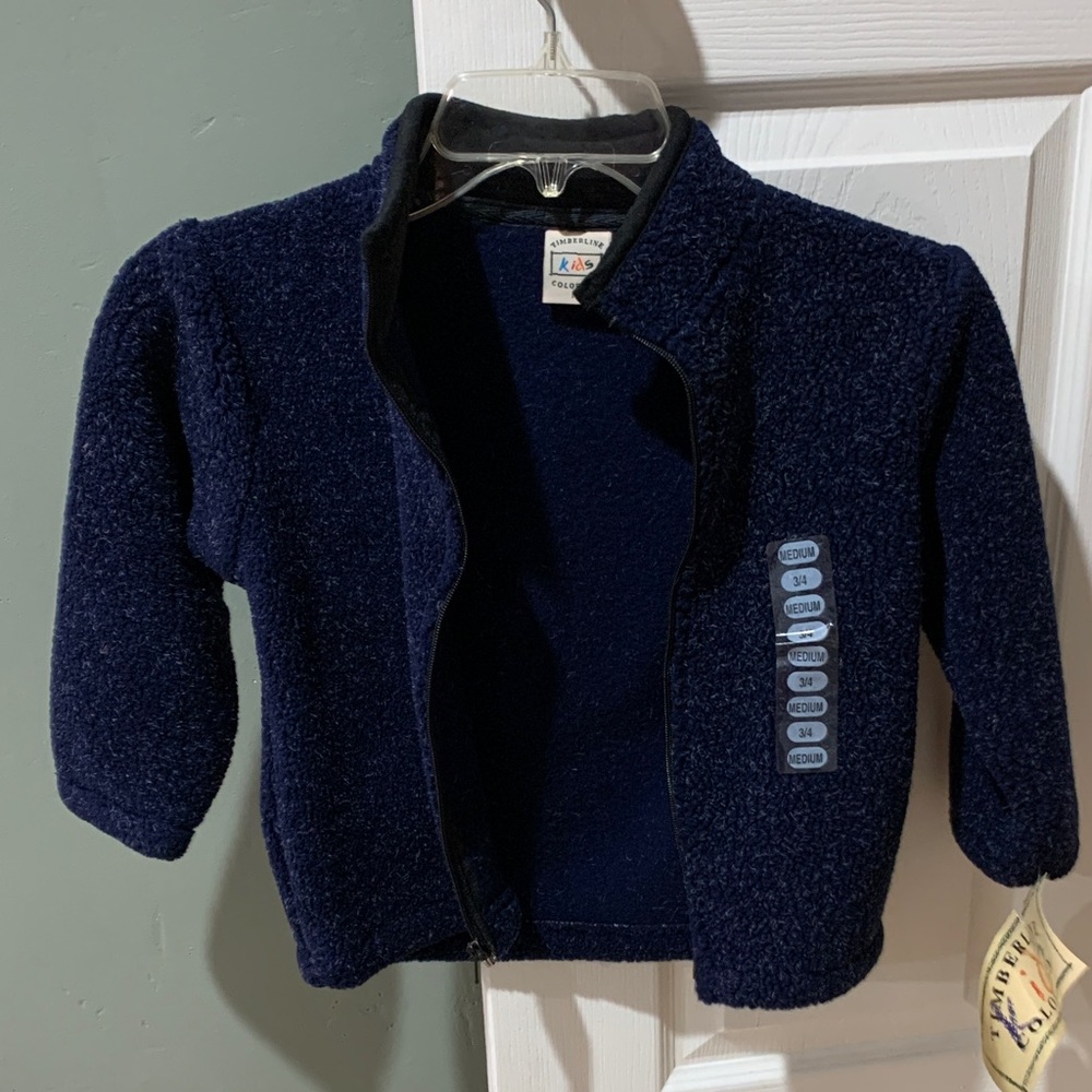 Navy Blue Fleece Jacket kids, boy size 3/4 new with tag